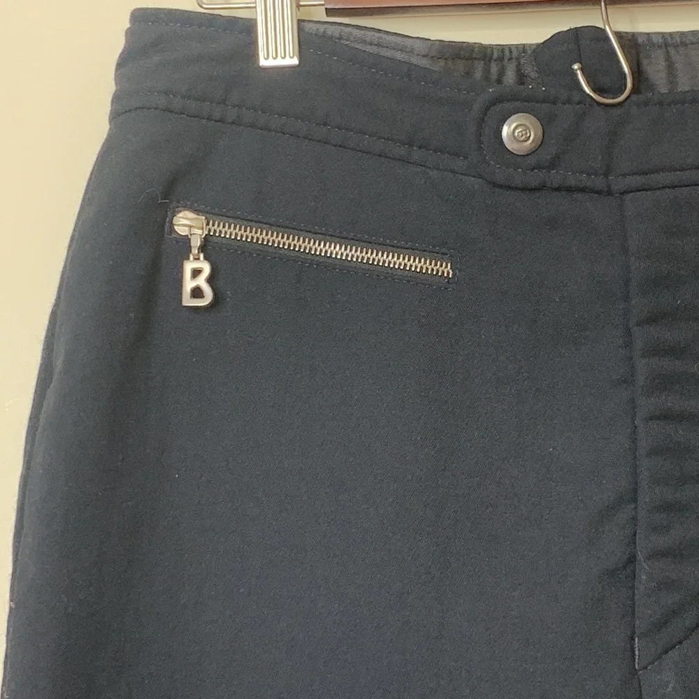 Bogner | Matte Black Vintage Ski Snow Snowboard Insulated Nylon Wool Blend Pants